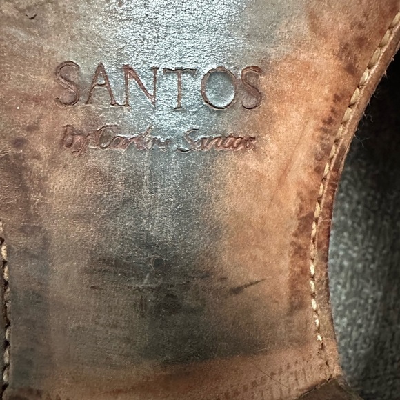 SANTOS BY CARLOS SANTOS Men’s Size 9 Brown Leather Oxford Wingtip Shoes - Picture 8 of 11